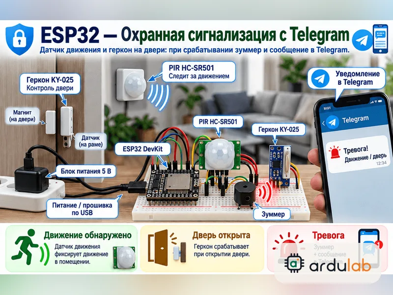 Охранная сигнализация с Telegram